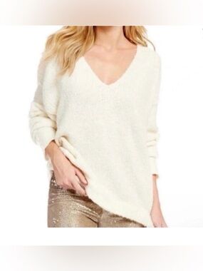 Free People Alpaca Blend Oversized Ivory Sweater Size Medium Cozy
